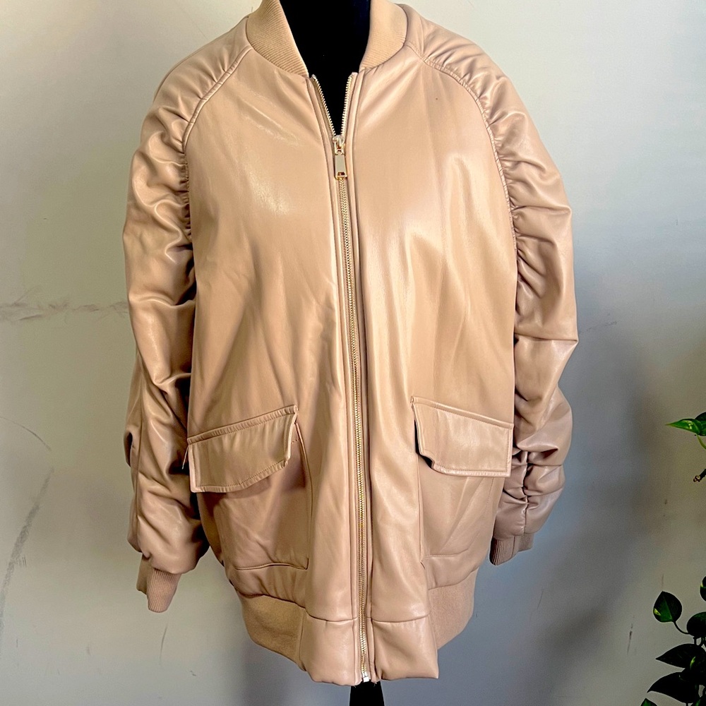 Women's Tan Bomber Jacket